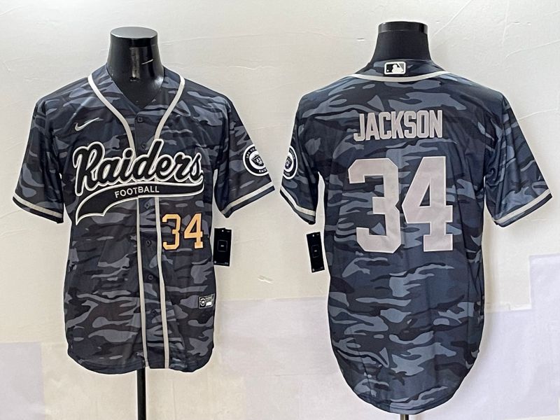 Men 2025 Oakland Raiders 34 Jackson Camo Joint Name Nike Limited NFL Jersey style 5